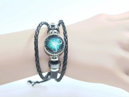 Fashion Leather Beaded 12 Constellation Bracelets Hot Time GS Handmade Braided Bracelet for Couple Gifts
