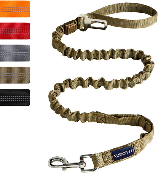 Dog Leash Large Dogs, No Pull Dog Leash for Shock Absorption, Army Yellow Dog Training Leashes for Medium Large Breed Dogs 6FT, 2 Padded Handles
