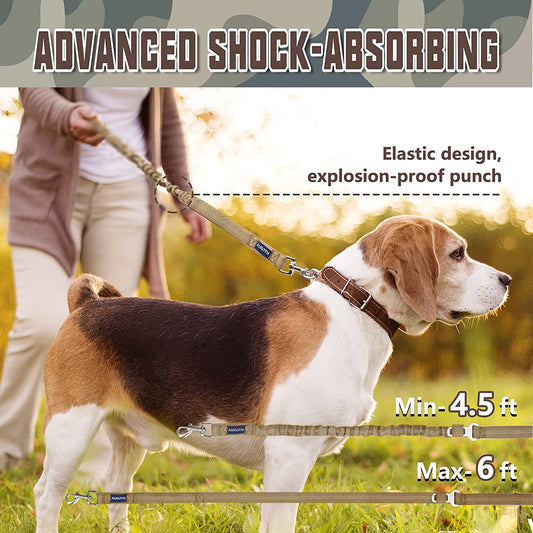 Dog Leash Large Dogs, No Pull Dog Leash for Shock Absorption, Army Yellow Dog Training Leashes for Medium Large Breed Dogs 6FT, 2 Padded Handles